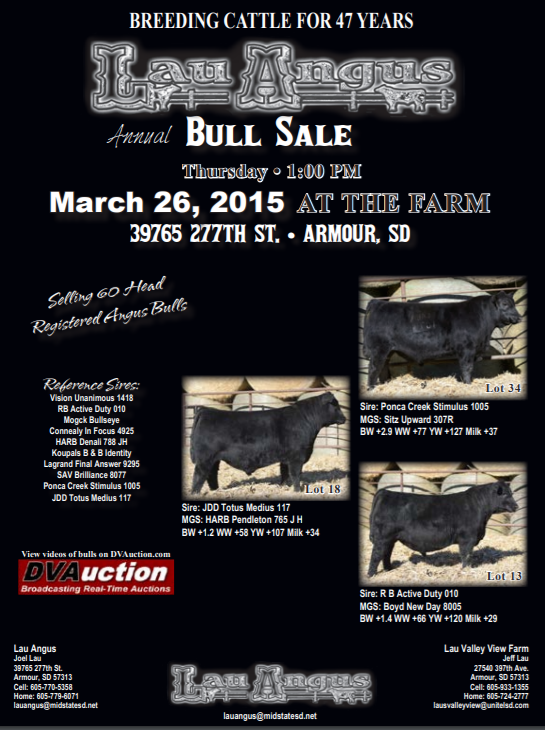 2015 Lau Angus Sale